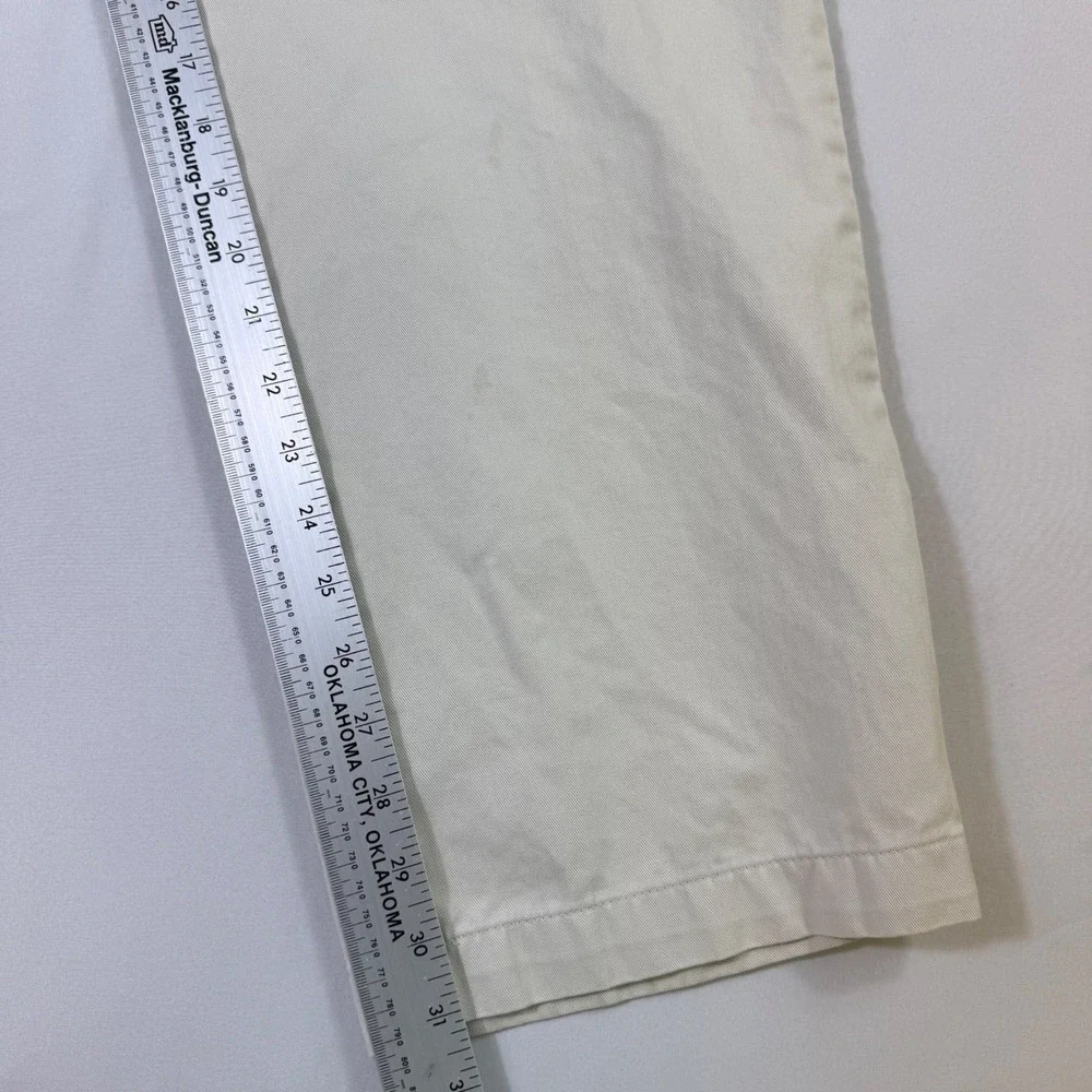 VTG Polo Ralph Lauren Andrew Pants Mens 36x32 *Fits 34x31 Beige Double Pleated